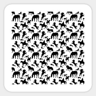 Black and White Horse Pattern Sticker